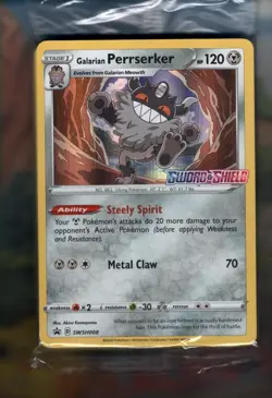 Pokemon TCG Galarian Perrserker - SWSH008 SWSH Base Set (Prerelease) Sealed Deck - Image 1