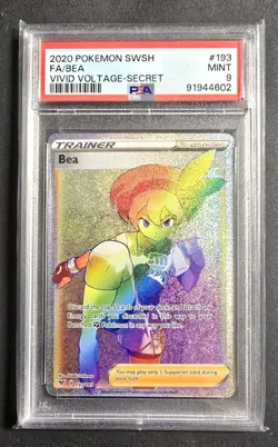 2020 Pokemon SWSH Vivid Voltage FA Bea Secret 193/185 PSA 9 MINT - Image 1