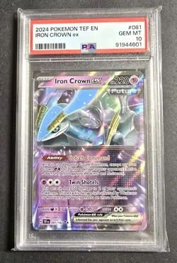 2024 POKEMON TEF EN-TEMPORAL FORCES #081 IRON CROWN EX PSA 10 - Image 1