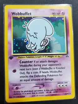 Wobbuffet 16/75 Neo Discovery Holo 1st Edition LP Pokemon TCG - Image 1