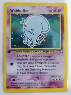 Wobbuffet 16/75 Neo Discovery Holo 1st Edition LP Pokemon TCG - Image 4