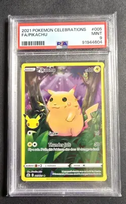 Pokemon TCG Pikachu 005/025 Celebrations Holo PSA 9 Mint - Image 1