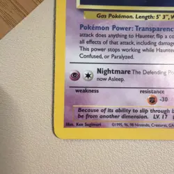 Pokemon Haunter Fossil Holo 6/62 Unlimited WOTC Clean Holo LP+ - Image 2