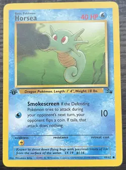 1st Edition Horsea 49/62 Pokemon TCG WOTC Base Set Fossil MINT - Image 1