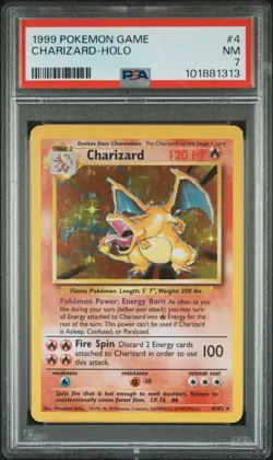 1999 POKEMON GAME #4 CHARIZARD-HOLO PSA 7-SHIPS FAST 💎 - Image 1