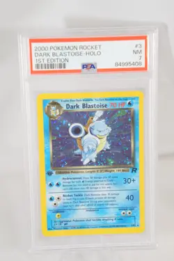 Dark Blastoise Holo Rare 3/82 1st Edition Team Rocket Pokemon PSA 7 - Image 1