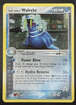 Pokemon TCG Team Aqua's Walrein Holo EX Team Magma VS Aqua 6/95 MP *SWIRL* - Image 1
