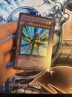 (ACL) *Misprint* Gaia the Dragon Champion LOB-125 Secret Rare Ultra Rare Name LP - Image 2