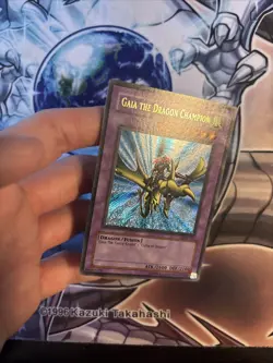 (ACL) *Misprint* Gaia the Dragon Champion LOB-125 Secret Rare Ultra Rare Name LP - Image 4