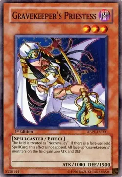 [SUPER RARE] YuGiOh - Gravekeeper's Priestess - ABPF-EN000 - LP 1st Edition - Image 1