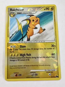 Pokemon Card Raichu 3/17 Cracked Ice Reverse Holo - LP - Image 1