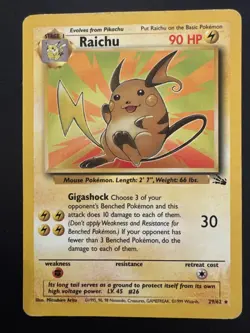 Raichu 29/62 - Fossil Set - Rare Non-Holo Pokemon Card - LP Condition - Image 1