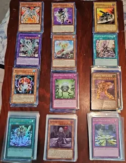 Yu-Gi-Oh! TCG Card Lot 230 No Dupes Near Mint + 100 Sleeves & 25 Top Loaders - Image 1