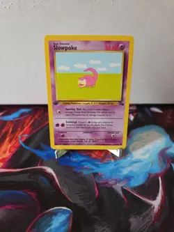 Pokemon TCG Slowpoke 1st Edition Common Card Fossil, 55/62, Regular - Image 1