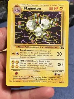 Pokemon TCG Magneton Fossil Card 26/62 Unlimited Non-Holo Rare, LP Condition - Image 1