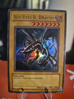 Yu-Gi-Oh! TCG Red-Eyes Black Dragon SDJ-001 Vintage Holo Rare Card 1996 - Image 2