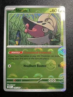 Shelmet 008/086 Sv: White Flare Poke Ball Holo NM Pokemon Card 2025 - Image 1