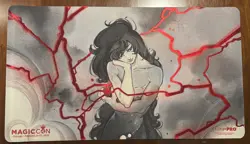 MagicCon Las Vegas 2025 Exclusive Peach Momoko Lightning Bolt Foil Playmat - Image 1