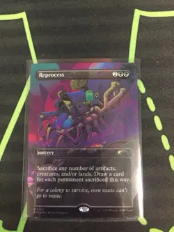 MTG Magic The Gathering Reprocess Galaxy Foil SLD Rare Borderless Secret Lair - Image 1