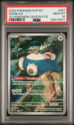 2023 POKEMON SVP EN-SV BLACK STAR PROMO #051 SNORLAX PSA 10 - Image 1