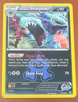 Pokemon Team Aqua’s Sharpedo 21/34 Holo Rare - XY Double Crisis NM/M Pack Fresh - Image 1