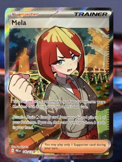 2025 POKEMON PRE EN-PRISMATIC EVOLUTIONS 140 MELA ULTRA RARE NM/M - Image 1