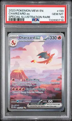 2023 POKEMON MEW EN-151 SPECIAL ILLUSTRATION RARE #199 CHARIZARD EX PSA 10 - Image 1