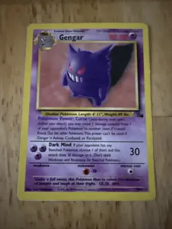 Vintage Gengar Pokemon Fossil 20/62 1999 Non Holo Rare Good Condition Light play - Image 1