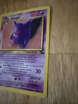 Vintage Gengar Pokemon Fossil 20/62 1999 Non Holo Rare Good Condition Light play - Image 3