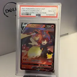 PSA 10 - 2021 Black Star Celebrations Collection Lance's Charizard V #SWSH133 - Image 1