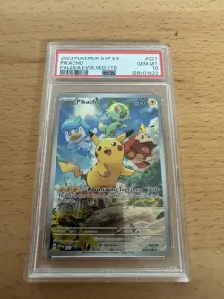 2023 POKEMON SVP EN-SV BLACK STAR PROMO #027 PIKACHU PSA 10 - Image 2