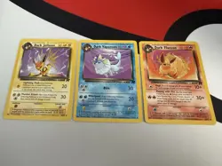 Pokemon Team Rocket Dark Eeveelution Lot (3) - Dark Jolteon, Vaporeon, Flareon - Image 1