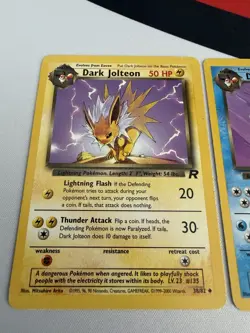 Pokemon Team Rocket Dark Eeveelution Lot (3) - Dark Jolteon, Vaporeon, Flareon - Image 3