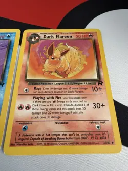 Pokemon Team Rocket Dark Eeveelution Lot (3) - Dark Jolteon, Vaporeon, Flareon - Image 4