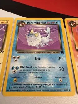 Pokemon Team Rocket Dark Eeveelution Lot (3) - Dark Jolteon, Vaporeon, Flareon - Image 5