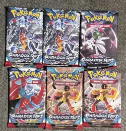 2023 Pokemon TCG Scarlet & Violet Paradox Rift Booster 6 X Packs FACTORY SEALED - Image 1