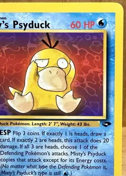 Misty's Psyduck 90/132 Gym Challenge Set 1st Edition 1999 Vintage Pokemon TCG - Image 4