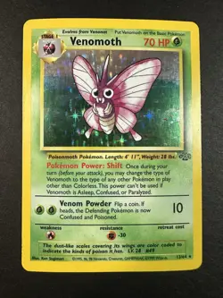 Pokemon Card: Jungle Rare Holo: Venomoth 13/64 MP/LP - Image 2