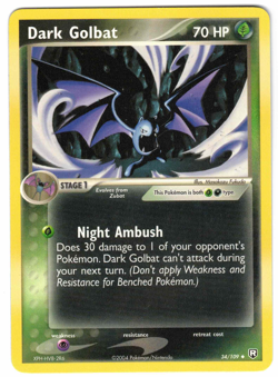Dark Golbat 34/109 EX Team Rocket Returns Regular Uncommon Pokemon Card - Image 1