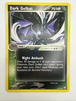 Dark Golbat 34/109 EX Team Rocket Returns Regular Uncommon Pokemon Card - Image 3