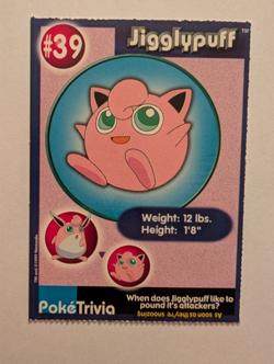 BugerKing Jigglypuff Poke Trivia #39 Pokemon Card *Perforated* - Image 1