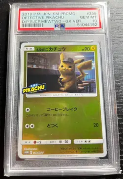 PSA 10 Gem Mint Detective Pikachu #339/SM-P Promo 2019 Pokemon Card Japanese - Image 1