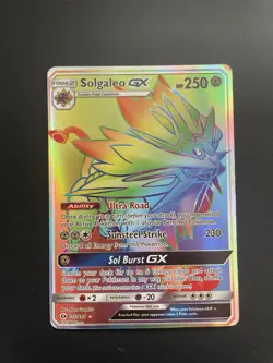 Pokemon TCG Solgaleo GX Holo Secret Rare Card Sun & Moon Base Set 155/149 - Image 1