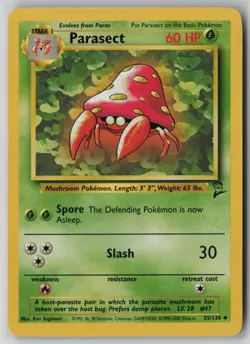 Parasect 55/130 Pokemon Base Set 2 Uncommon Moderately Played Card (MP) - Image 1
