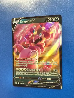 Pokemon TCG Drapion v Sword & Shield Lost Origin Holo Card 118/196 - Image 2