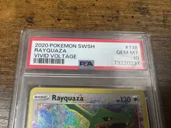 PSA 10 2020 POKEMON SWSH RAYQUAZA VIVID VOLTAGE CARD # 138 - Image 3