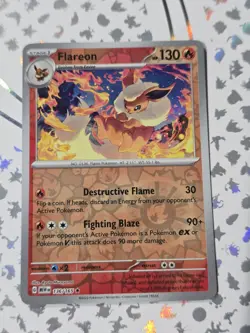 Pokemon TCG Flareon Scarlet & Violet 151 Reverse Holo Holo Rare Card 136/165 - Image 1