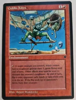 MTG Magic The Gathering Card Goblin Kites Enchantment Red Fallen Empires 1994 - Image 1