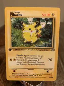 Pokemon TCG Jungle (1st Edition) #60/64 Pikachu LP Common Card - Image 1