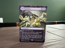 x1 Necropotence WOT MTG 31 SHOWCASE BORDERLESS MYTHIC M/NM 1x - Image 1